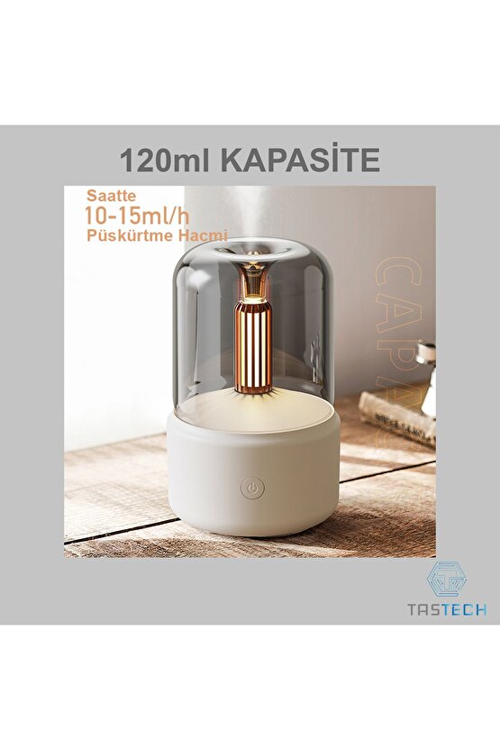 Ultrasonik Uçucu Yağ Difüzörü Oda Hava Nemlendirici Aroma Humudifier Ambians Led Işıklı 120ML