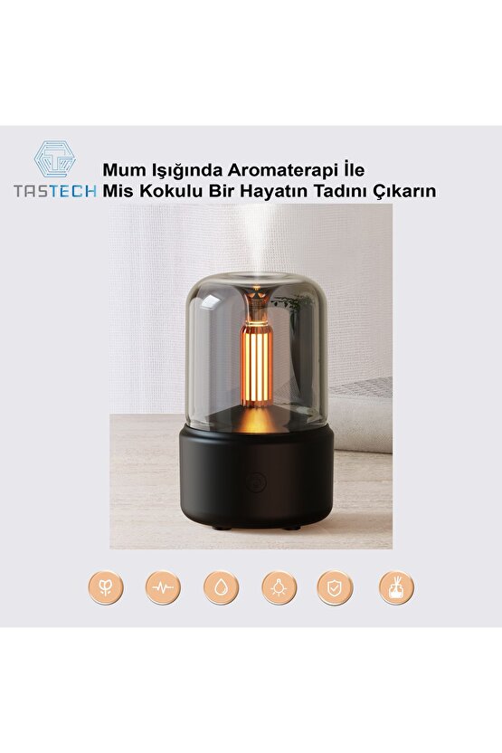 Ultrasonik Uçucu Yağ Difüzörü Oda Hava Nemlendirici Aroma Humudifier Ambians Led Işıklı 120ML