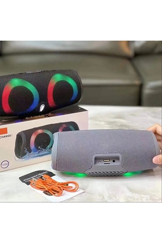 BLUETOOTH SPEAKER ŞARJLI TAŞINABİLİR KABLOSUZ HOPARLÖR SD KART USB AUX FM RADYO CHARGE5