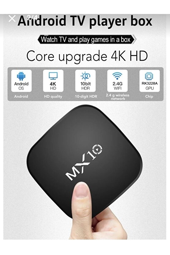 4k Ultra Hd Android Tv Box Mx10 Ram:1gb Rom:8gb Android Media Player