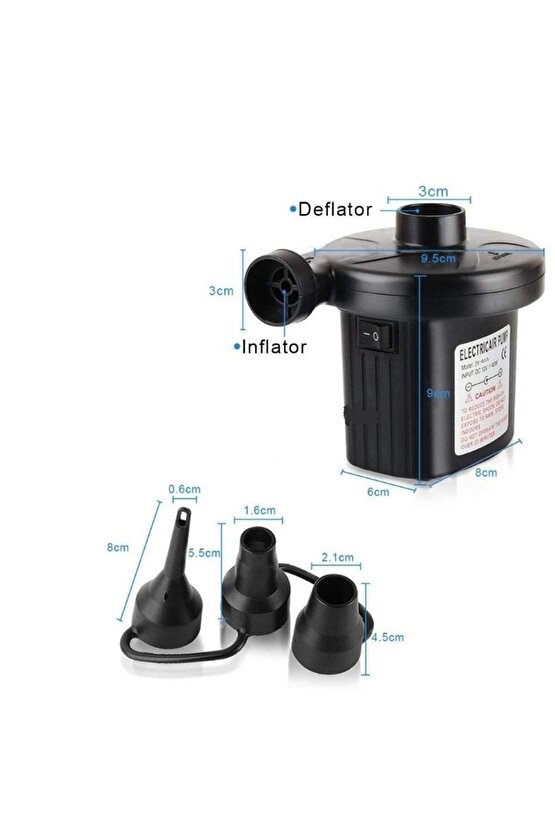 Elektric Air Pump 220v Elektrikli Hava Pompası Şişme Yatak Bot Simit Şişme Koltuk Deniz Yatağı Pompa