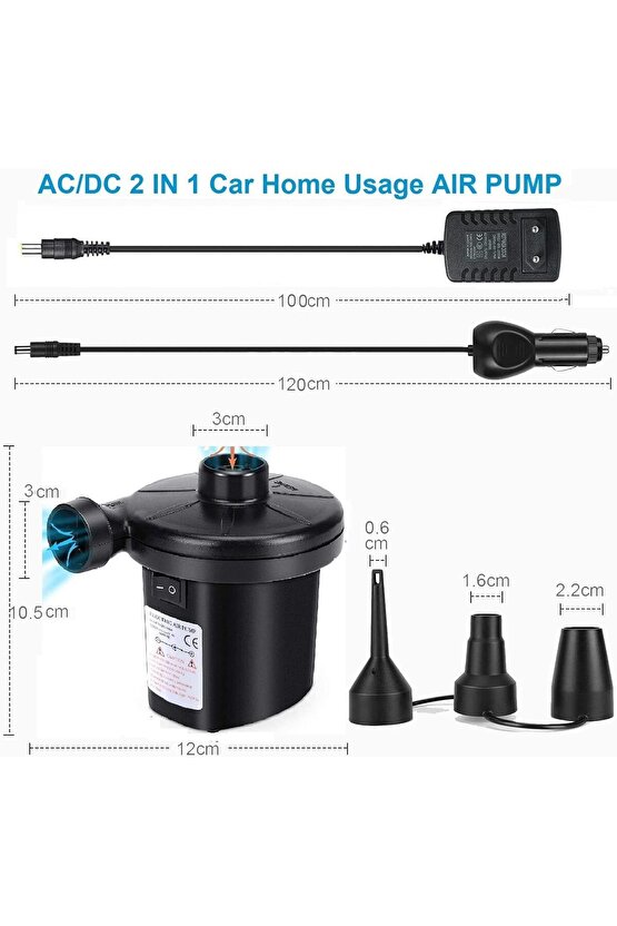 220v Elektrikli Hava Pompası Şişme Yatak Bot Simit Şişme Koltuk Deniz Yatağı Pompa Air Pump