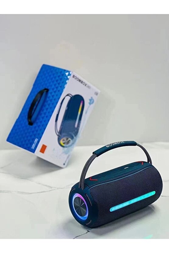 Boombox 360 Bluetooth Hoparlör Tws Özellikli Led Işıklı Kablosuz Speaker Ses Bombası