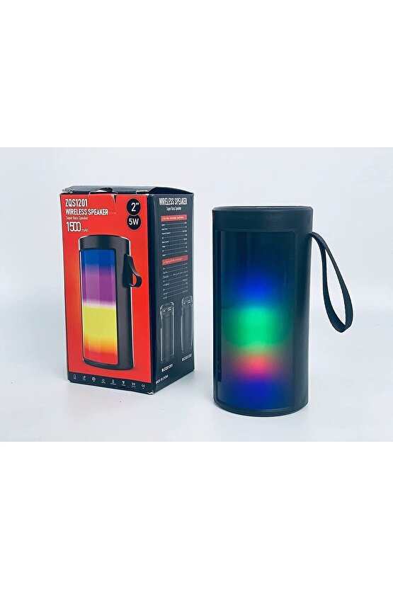 Bluetooth Speaker Kablosuz Hoparlör Led Işıklı Fm Radyolu Sd Kart Ve Usb Girişli 5w Şarjlı Hoparlör