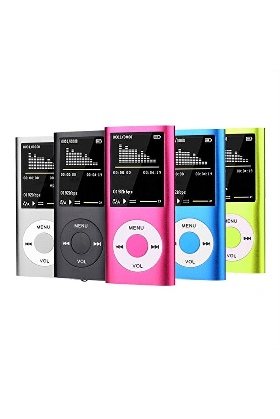 Mp3 Çalar Ses Kayıt Fm Radyo Sd Kart Girişli Mp4 Player 1.8 Inç Renkli Ekran