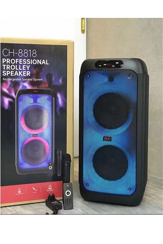 72cm Büyük Boy Partybox Kablosuz Bluetooth Hoparlör Tekerlekli Speaker 40w