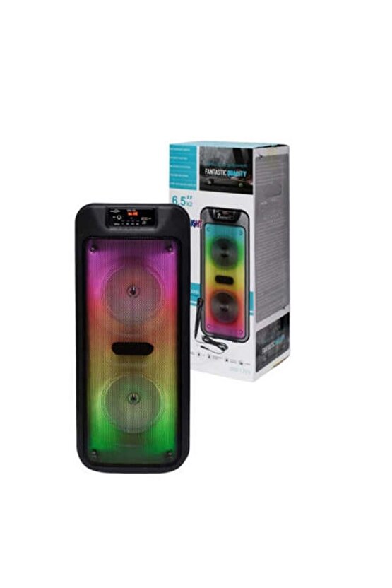 Mikrofonlu Bluetooth Hoparlör Led Işıklı Sd Kart Fm Usb Ve Mikrofon Girişli Speaker