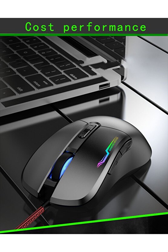 Profesyonel Rgb Led Işıklı Oyuncu Mouse 800-3200 Ayarlanabilir Dpi Gaming Mouse