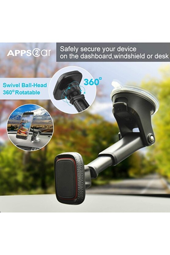 Teleskobik Uzayabilen Araç Içi Akrobat Mıknatıslı Telefon Tutucu Magnetic Car Phone Holder Vantuzlu