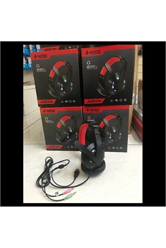 Mısde A65 Işıklı Oyuncu Kulaklığı Stereo Headphone Pc Kulaklık