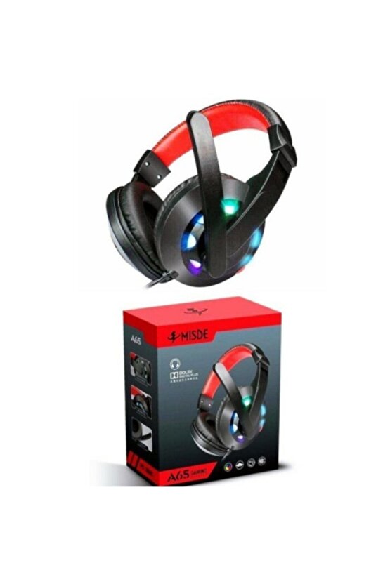 Mısde A65 Işıklı Oyuncu Kulaklığı Stereo Headphone Pc Kulaklık