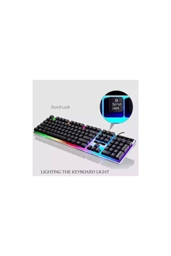 Gaming Set Kablolu Led Işıklı Oyuncu Klavye & Mouse Seti Usb Girişli