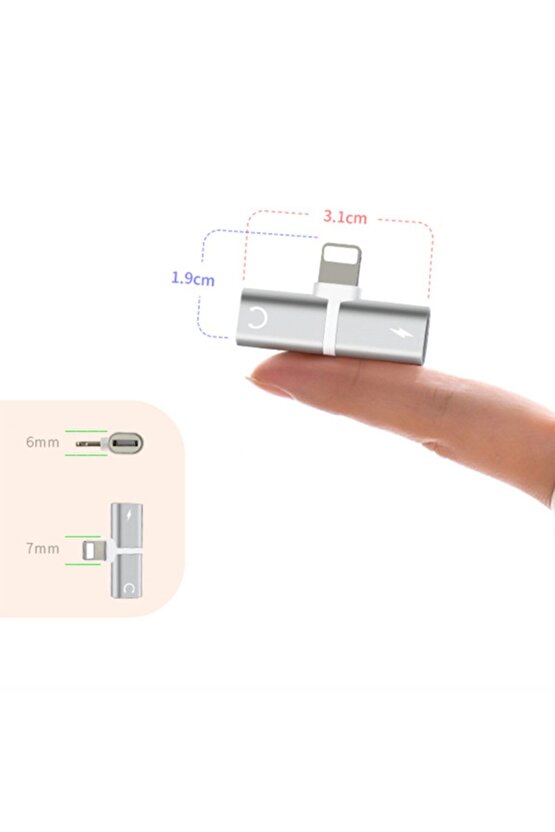 2 In 1 Lightning Splitter Şarj Ve Kulaklık Birarada Rz-018