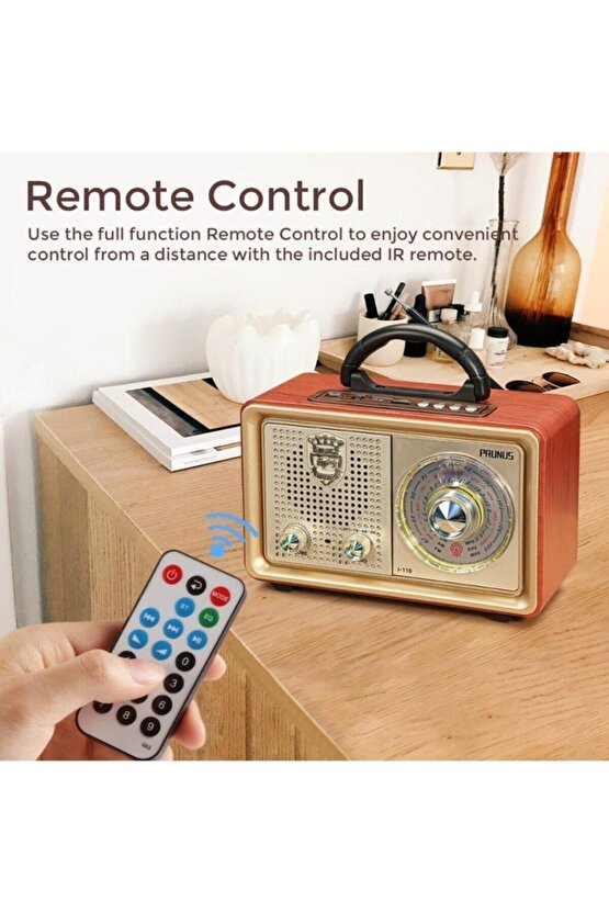 Nostaljik Retro Ahşap Bluetooth Fm Radyo M-110bt