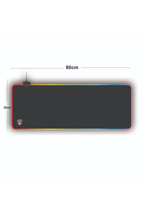 Rgb Led Işıklı Gaming Mousepad Xl 80cm X 30 Cm Büyük Boy Kaymaz Taban Oyuncu Mouse Pad