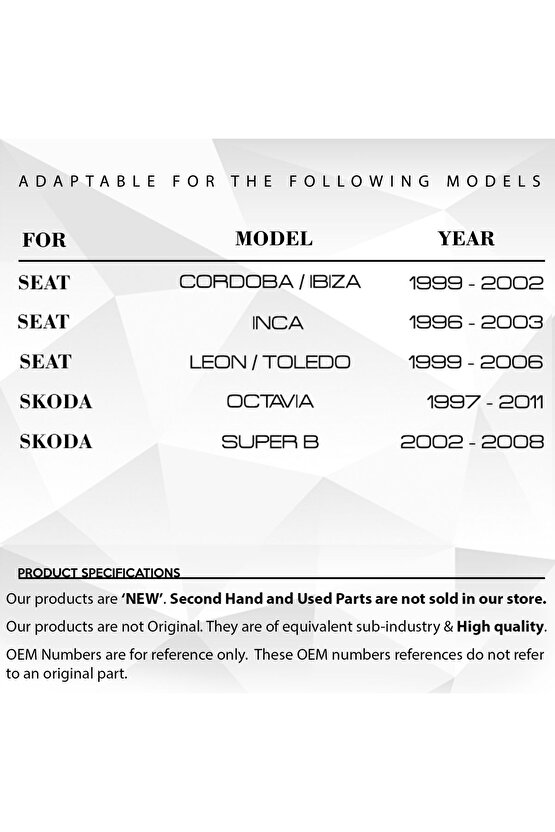 Seat Leon, Skoda Octavia için Uyumlu  Motor Muhafaza Tapası