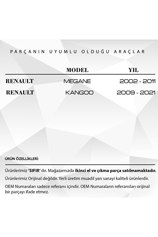 Renault Megane, Kangoo Için Radyatör Bağlantı Ayağı