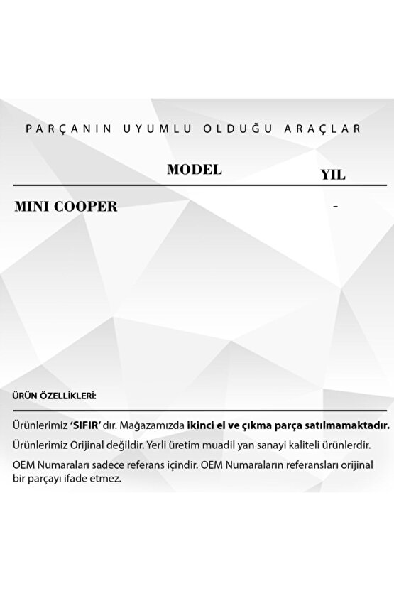 Mini Cooper Için Panaromik Sunroof Motor Dişlisi Mil Ile (62 DİŞ, ÇAP:4,9 CM)