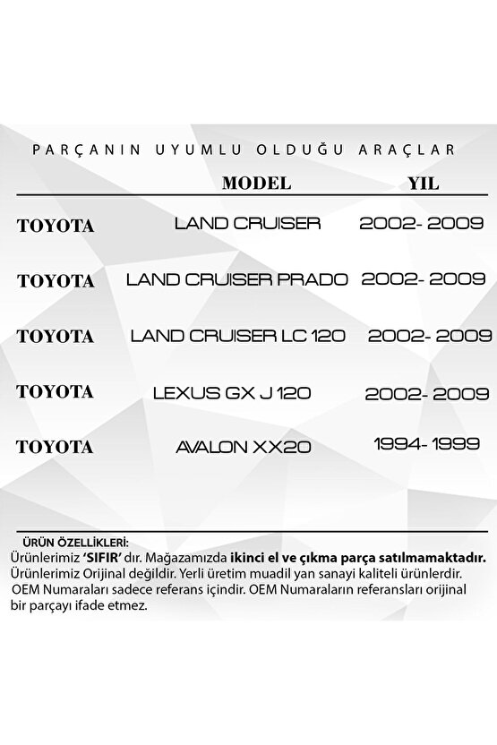 Land Cruiser Lexus Için Kontak Şaft Kilit Mili