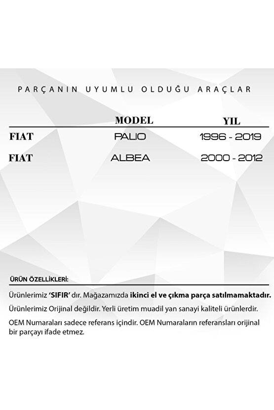 Fiat Palio, Albea Için Ön Sol Kapı Açma Teli