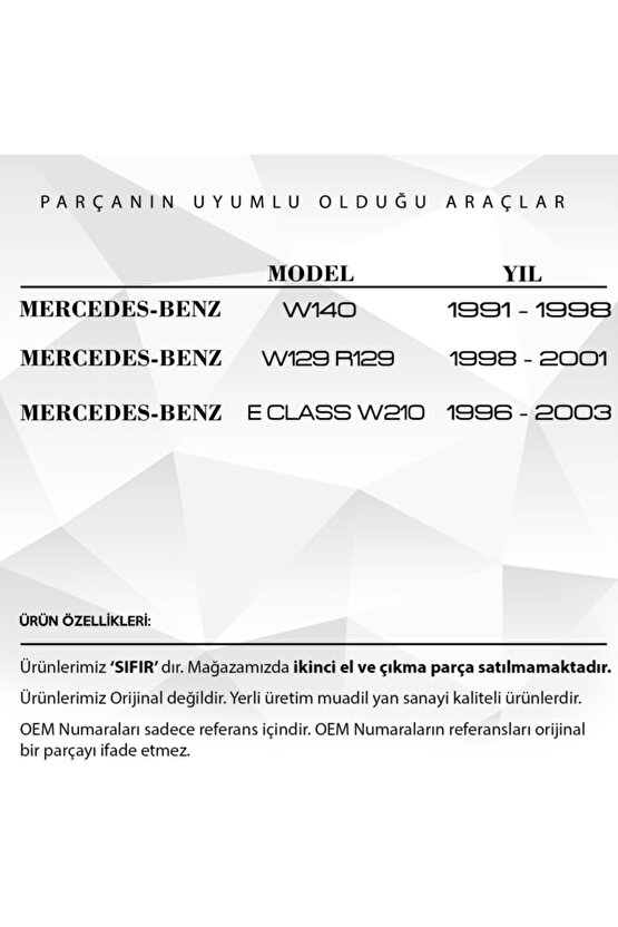 Mercedes W210,w140 Için Katlanır Sağ Ayna Cam Destek Tamir Parçası