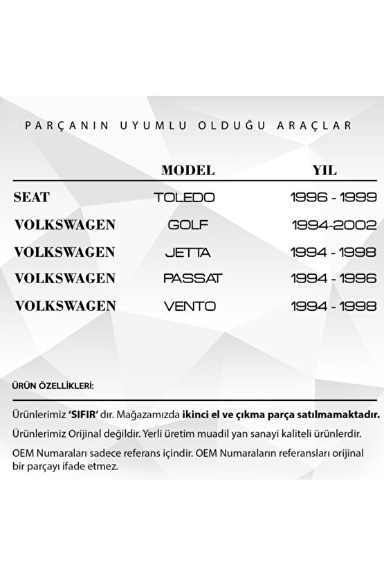 Volkswagen Passat Golf Seat Toledo İçin Motor Hava Hortumu