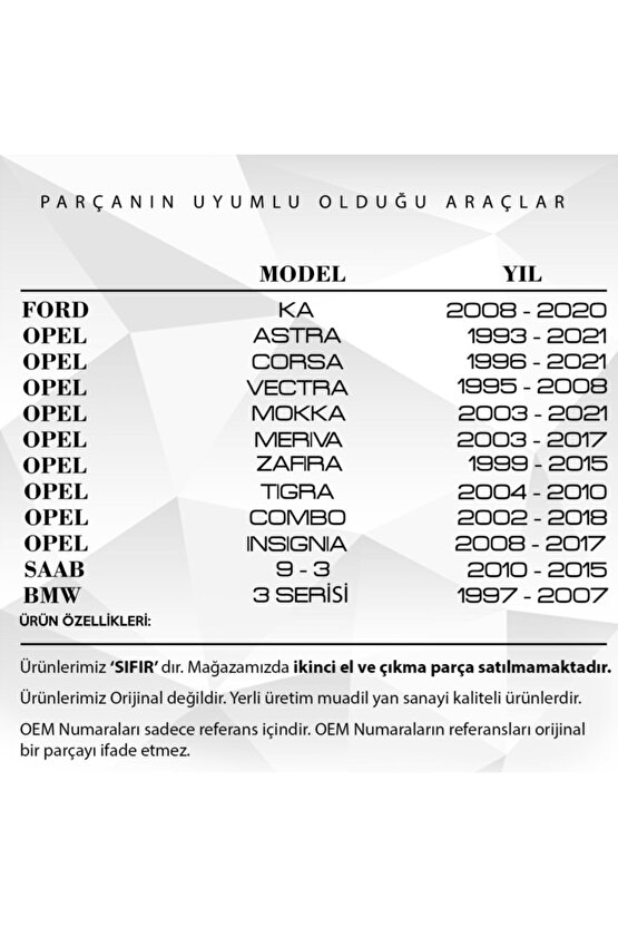 Ka, Opel Astra, Saab 9-3, Bmw 3 Serisi Için Karter Tapası