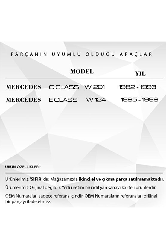 Mercedes E Class W124, C Class W201 Için Ön Amortisör Takozu Sacı