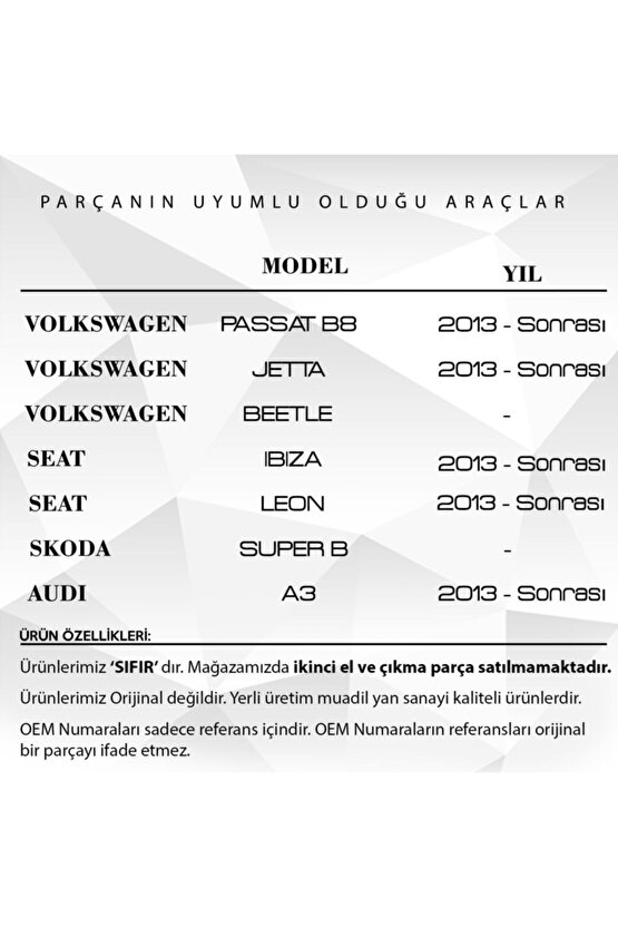 Volkswagen Passat Jetta Için Katlanır Yan Ayna Plastik Dişlisi