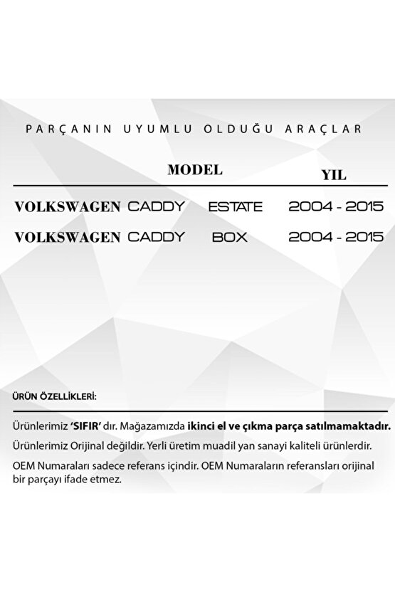 Volkswagen Caddy Için 3. Stop Lambası