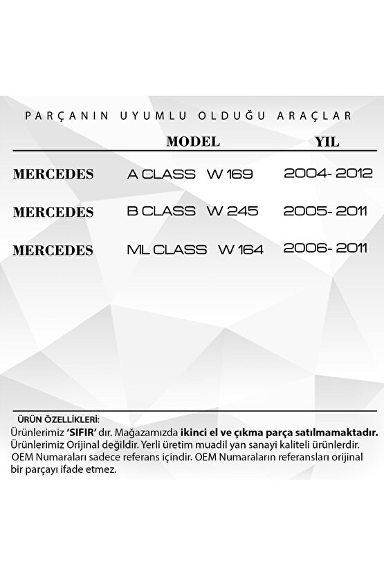 4 Adet Mercedes A Class W169 (2004-2012) Için Cam Düğmesi Kapağı