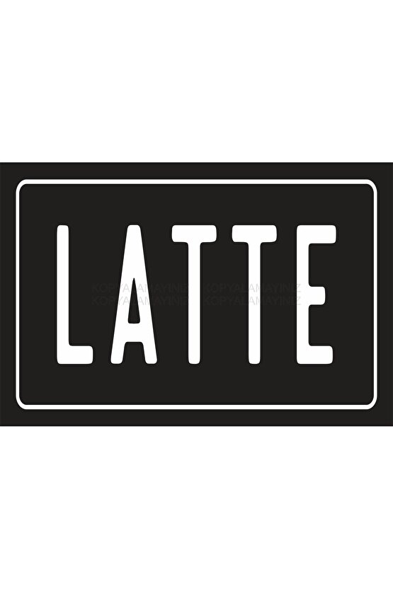 latte kahve ev mutfak bar kafe dekorasyon tablo retro ahşap poster