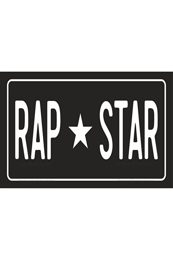 rap star rap müzik uyarı levhası komik sözler duvar yazıları dekorasyon tablo retro ahşap poster