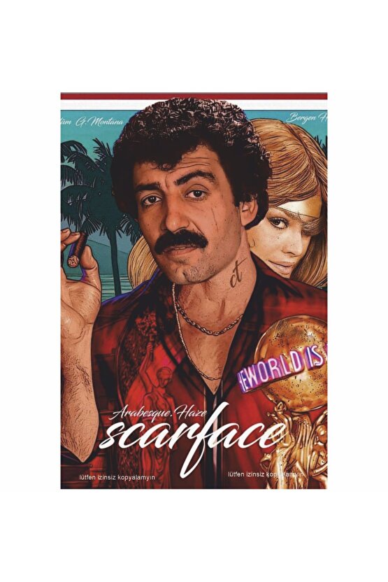 scarface müslüm gürses belgen arabesk müzik ev dekorasyon tablo retro ahşap poster