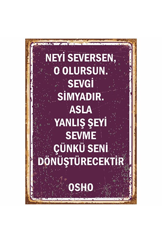 osho sözleri sevgi edebiyat hediyelik ev dekorasyon tablo retro ahşap poster