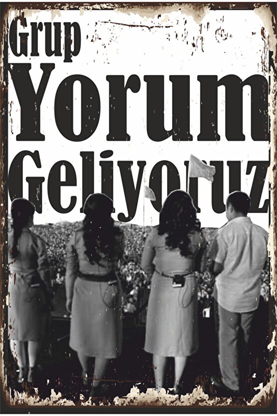 Grup Yorum Geliyoruz Devrimci Müzik Retro Ahşap Poster