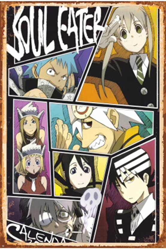 Soul Eater Anime Retro Ahşap Poster 732