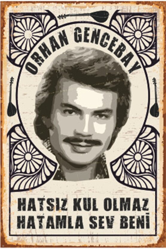 Orhan Gencebay Arabeskin Kralları Serisi Retro Ahşap Poster 20 X 30 Cm