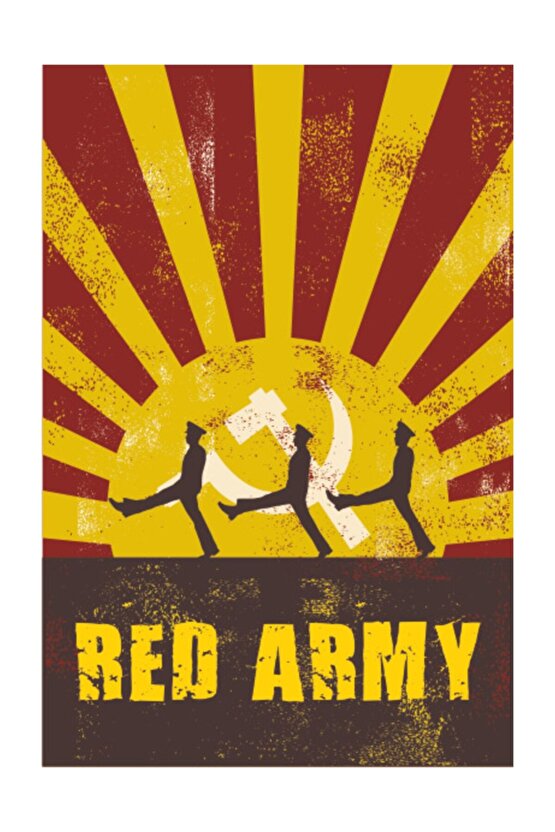 Red Army Kızıl Ordu (10 Cm X 20 Cm) Mini Retro Ahşap Poster