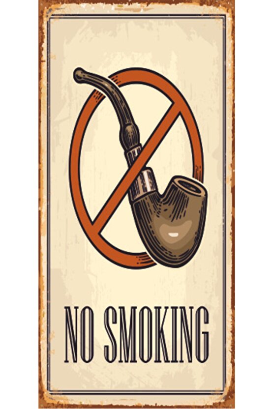 No Smoking Sigara Içilmez (10 Cm X 20 Cm) Mini Retro Ahşap Poster