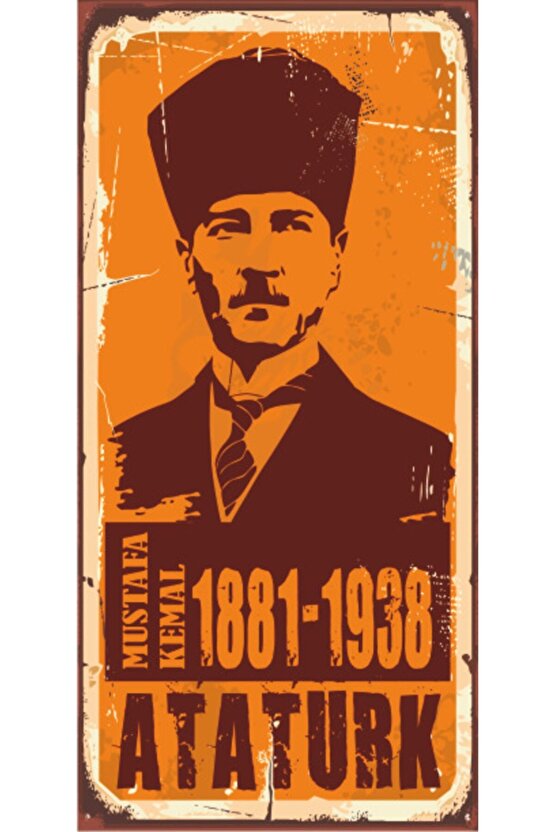 Mustafa Kemal Atatürk Mini Retro Ahşap Poster