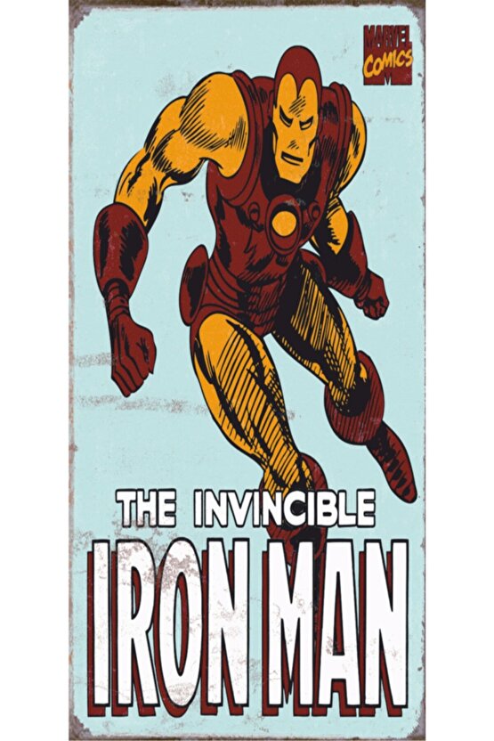 Ironman Marvel Mini Retro Ahşap Poster