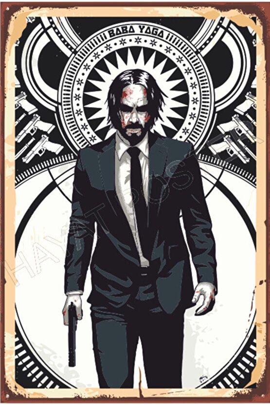 Baba Yaga John Wick Retro Ahşap Poster