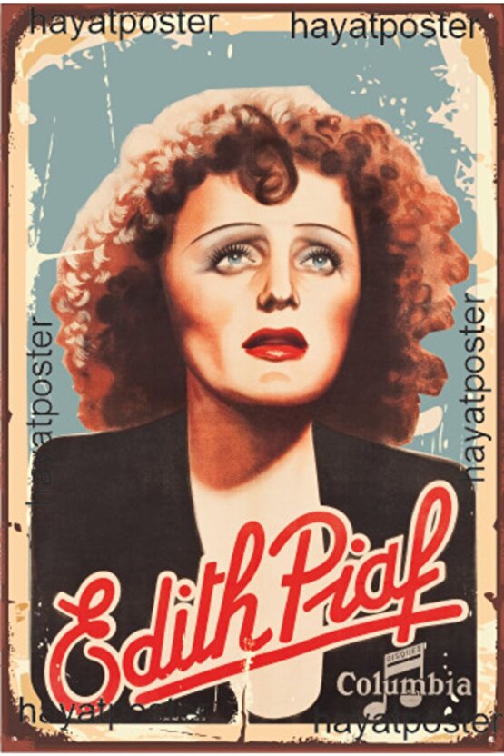 Edith Piaf Retro Vintage Ahşap Poster