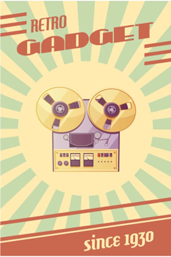 Retro Gadget Retro Ahşap Poster