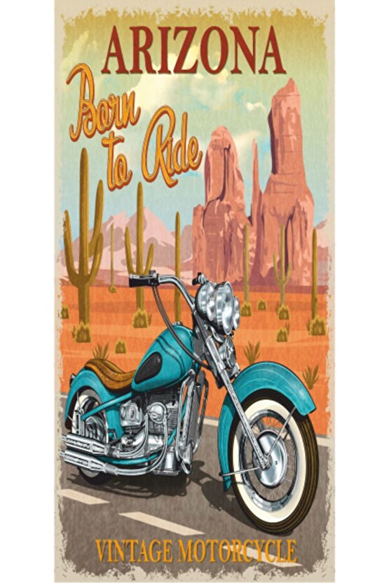 Arizona Motor (10 Cm X 20 Cm) Mini Retro Ahşap Poster