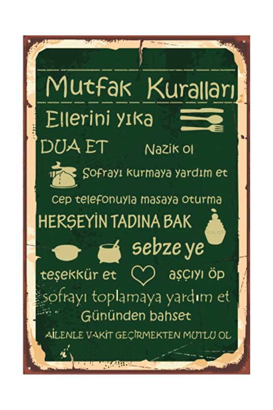 Murfak Kuralları Tablosu Retro Vintage Ahşap Poster 2030030