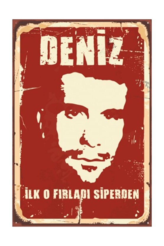 Deniz Gezmiş Retro Vintage Ahşap Poster