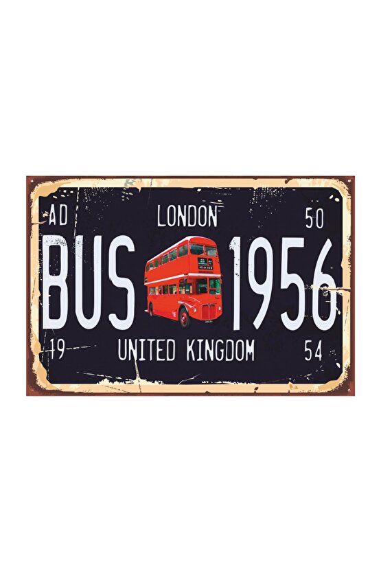 Londra Tabela Tarz Retro Vintage Ahşap Poster 2030042