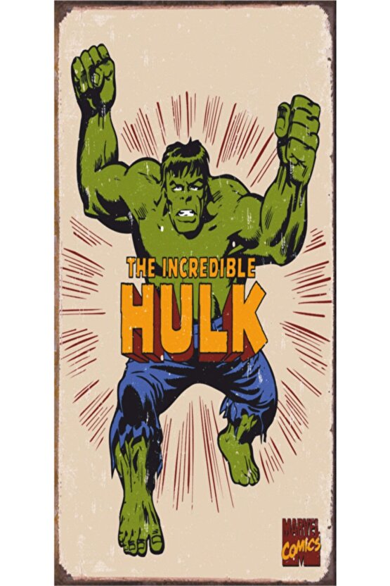 Hulk Marvel Mini Retro Ahşap Poster